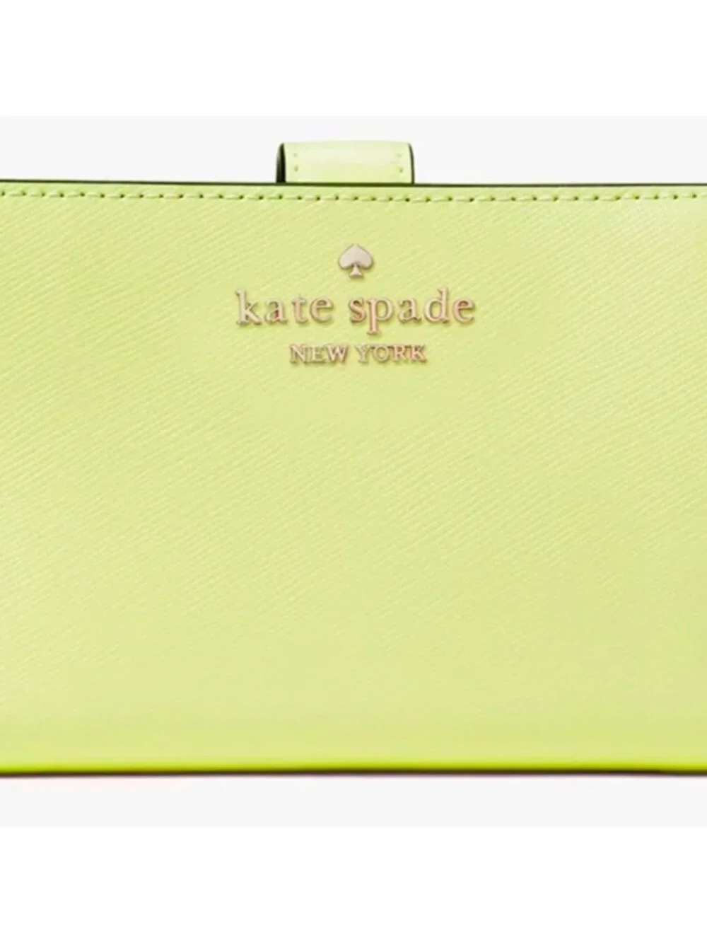 S Kate Spade Madison Medium Bifold Wallet Lime Slushy Leather KC580 NWT $199